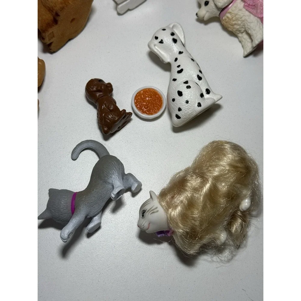 Barbie Pet Lot of 14. Marshmallow Cat, Dalmatian , Flocked Lab, Poodles +